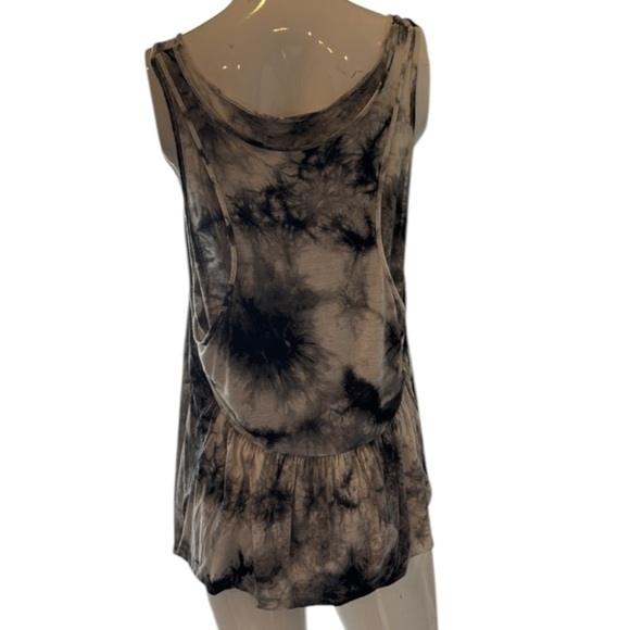 L.A.M.B. Y2K Black and White Tie-Dye Layered Bubble Back Tank Top Size Medium - Picture 11 of 13